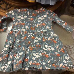 Charming Floral Kids Dress - Gray and Orange